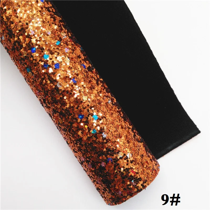 Glitterwishcome 21X29CM A4 Size Christmas Glitter Fabric, Chunky Glitter Leather Fabric Sheets, Glitter Vinyl for Bows, GM444A - Цвет: 9