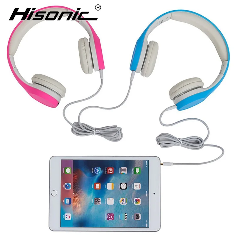 Hisonic Children Headphone Foldable Child Earphone Headset Wire Control Wired font b Phone b font boy