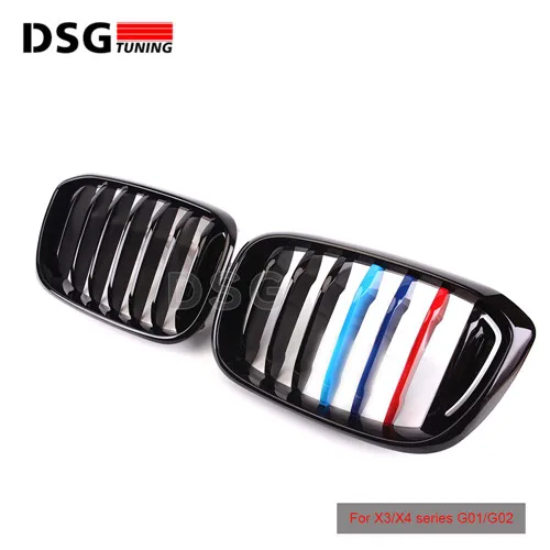 Передная решетка для BMW X3 X4 G01 G02 гонки гриль ABS xDrive20i xDrive30i - Цвет: 1-slat Gloss M color