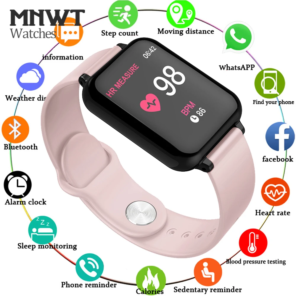 B57 Смарт-часы для мужчин и женщин Роскошные спортивные цифровые наручные часы монитор сердечного ритма кровяное давление фитнес-браслет для iOS Android