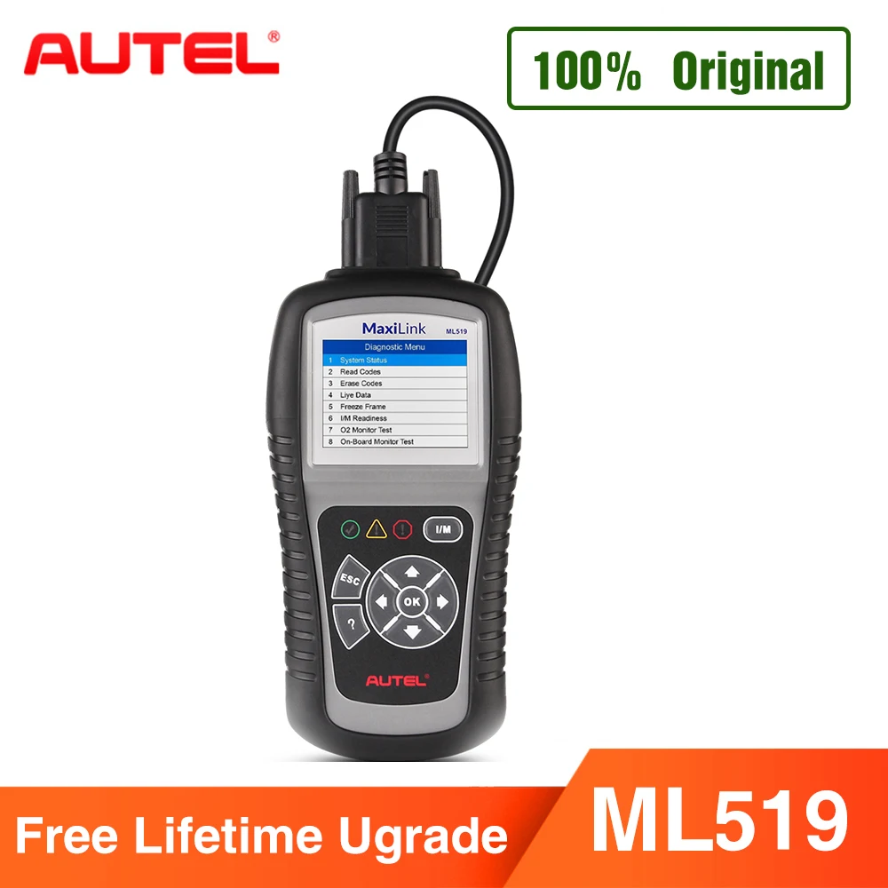 Autel OBD2 Авто сканер Бортовая Система диагностики 2 MaxiLink ML519 EOBD OBDII Automotivo код