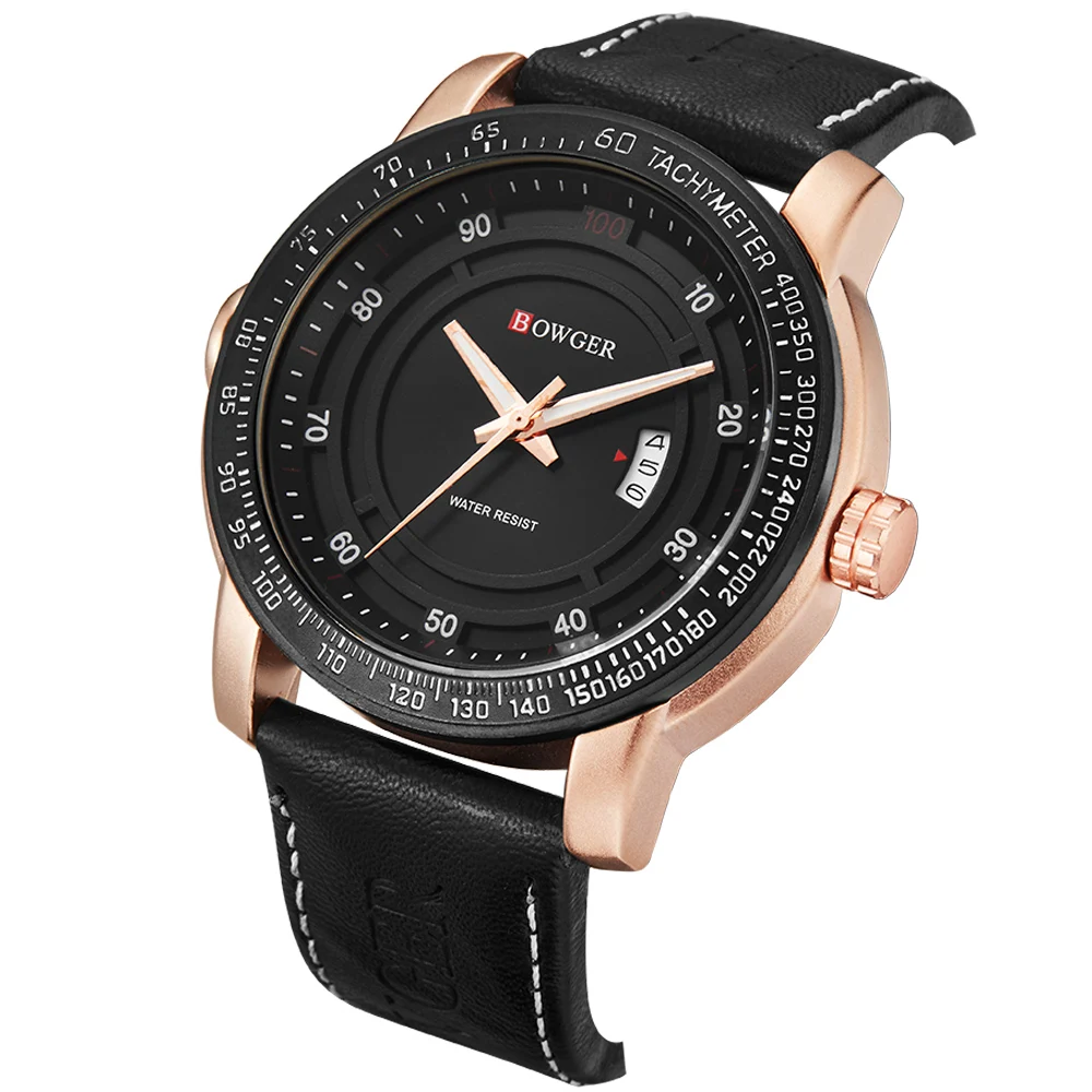 BOWGER Luxury Brand Men Analog Digital Leather Sports Watches Men's Army Military Watch Man Quartz Clock Relogio Masculino (10)