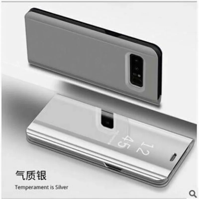 

For Samsung Galaxy A8 2018 Book Case Electroplated Mirror Anti-knock Smart Leather Dirt-resistant Flip Cover Mobile Phone Cases