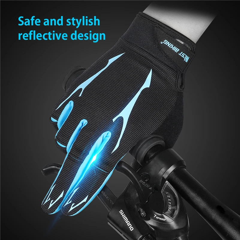 WEST BIKING Cycling Gloves Men Women Sports Full Finger GEL Bike Gloves Touch Screen Windproof