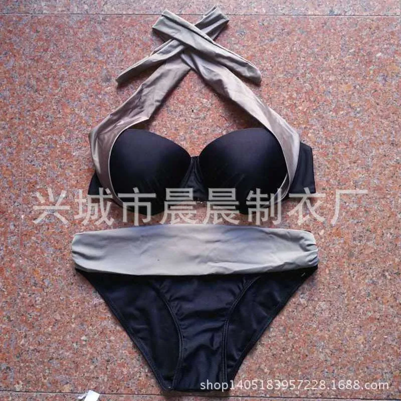 AliExpress Agent Provocateur Бикини многоцветный крест разделение очаровательный цветной купальник-бикини внешней торговли купальник плюс удобрения