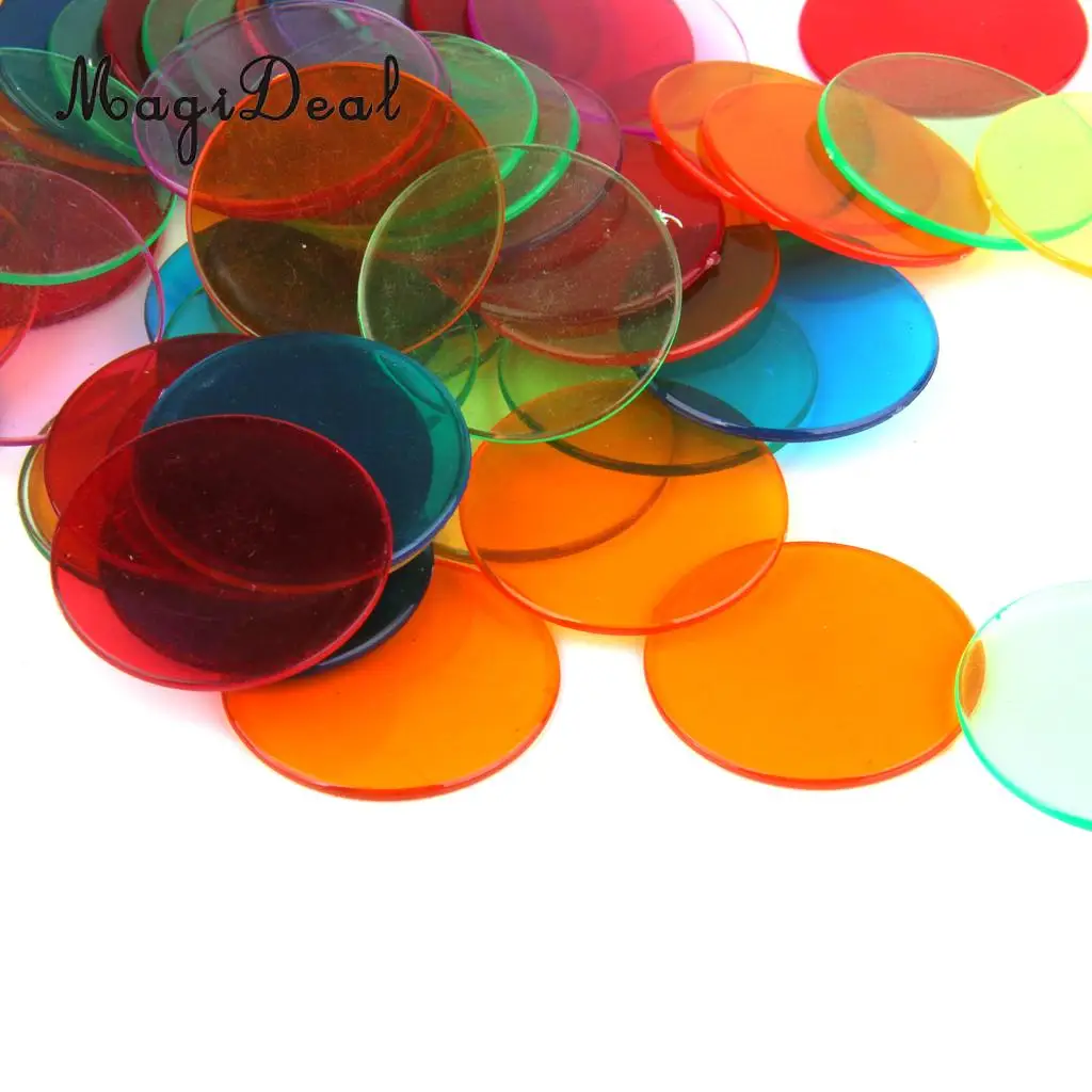 MagiDeal 120Pcs PRO Count Bingo Chips Markers for Bingo Game Cards 3cm 6 Colors Pocker Chips Fun Family Games Supplies Accessory