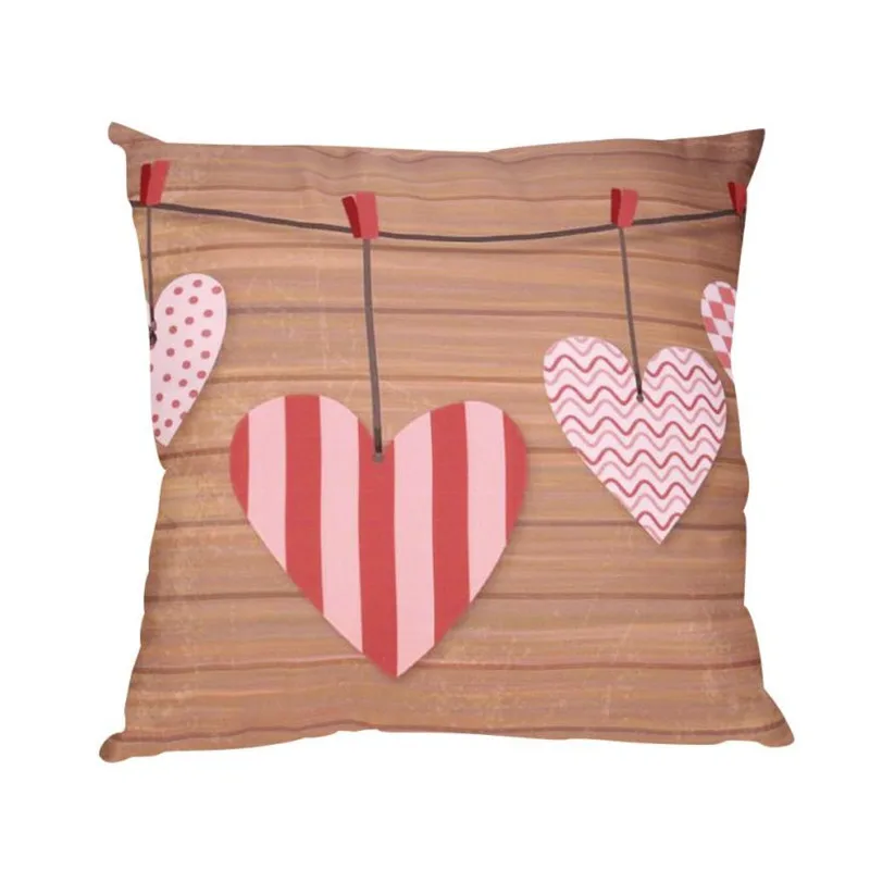 Valentine's Day Print Pillow Cases Polyester Sofa Car Cushion Cover Home Decor5