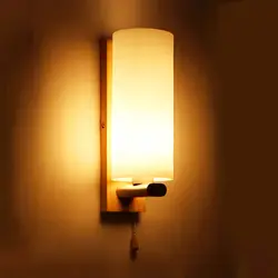 Новый из цельной древесины в китайском стиле Утюг Прикроватные лампа настенная лампа гостиная творческий светодиодный спальня проход дуб
