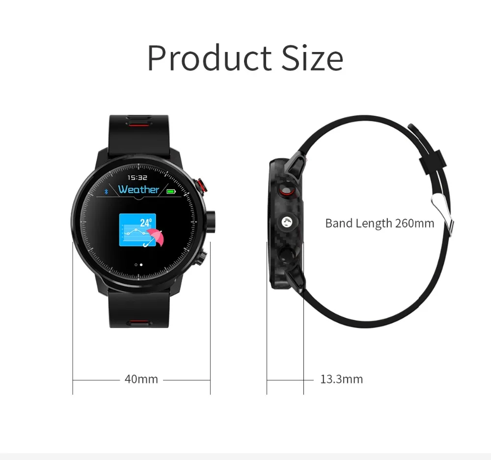 L5 Smart Watch 1,3 "цветной экран 64KB 512KB монитор сердечного ритма IP68 Водонепроницаемый Bluetooth 4,0 380 мАч Смарт-часы PK L1 L3 Просмотрам