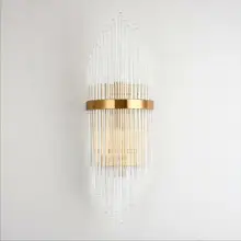 Современное искусство H55/H70cm led Хрустальное украшение латунный Железный настенный светильник для помещений настенный светильник для спальни прикроватный настенный светильник