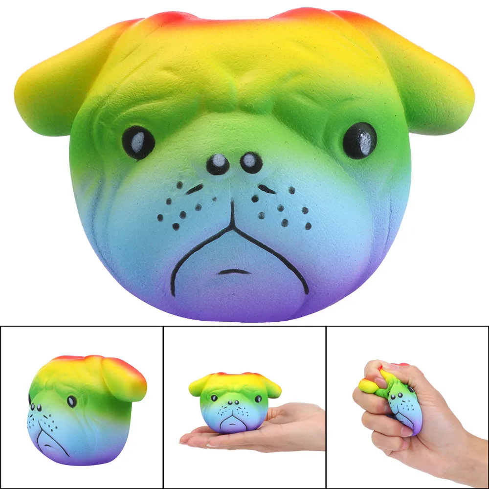 Squeeze 11cm Rainbow Dog Squishy Cream Scented Slow Rising Stress