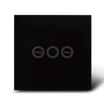 

Smart Home Touch Screen Time Delay Wall Switch 1 Gang 1 Way, Waterproof Glass Panel Light Timer Switch , EU Standard