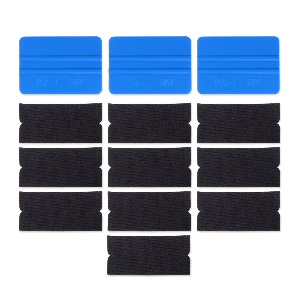 

EHDIS 3pcs Vinyl 3M Car Wrap Tools Squeegee with 10pcs Fabric Felt Window Household Cleaning Tool Ice Scraper Car Wash Brush