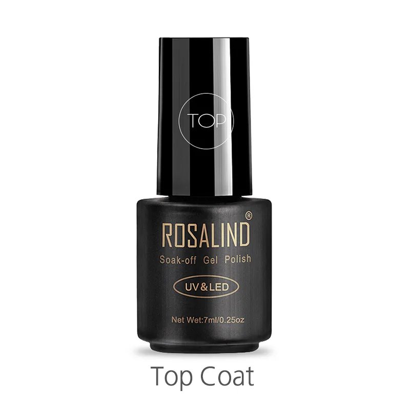 ROSALIND Гель-лак 7 мл для дизайна ногтей Vernis полуперманентный Гель-лак Soak off top coat UV для дизайна маникюрный Гель-лак для ногтей - Цвет: Black Bottle RATOP
