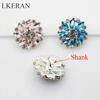 LKERAN 28mm 1pcs fashion rhinestone crystal button flower shank button DIY silver metal Sewing decorative clothing accessories ► Photo 3/5