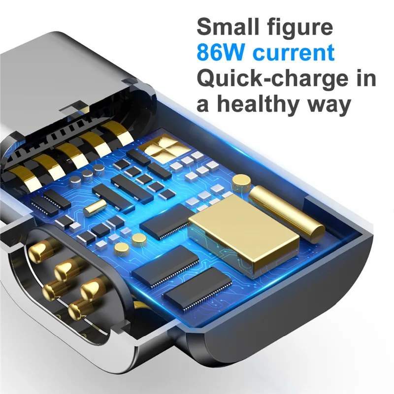 Магнитная Быстрая зарядка поддержка 4.3A прямоугольный usb type C к USB C зарядное устройство адаптер конвертер для Apple Macbook