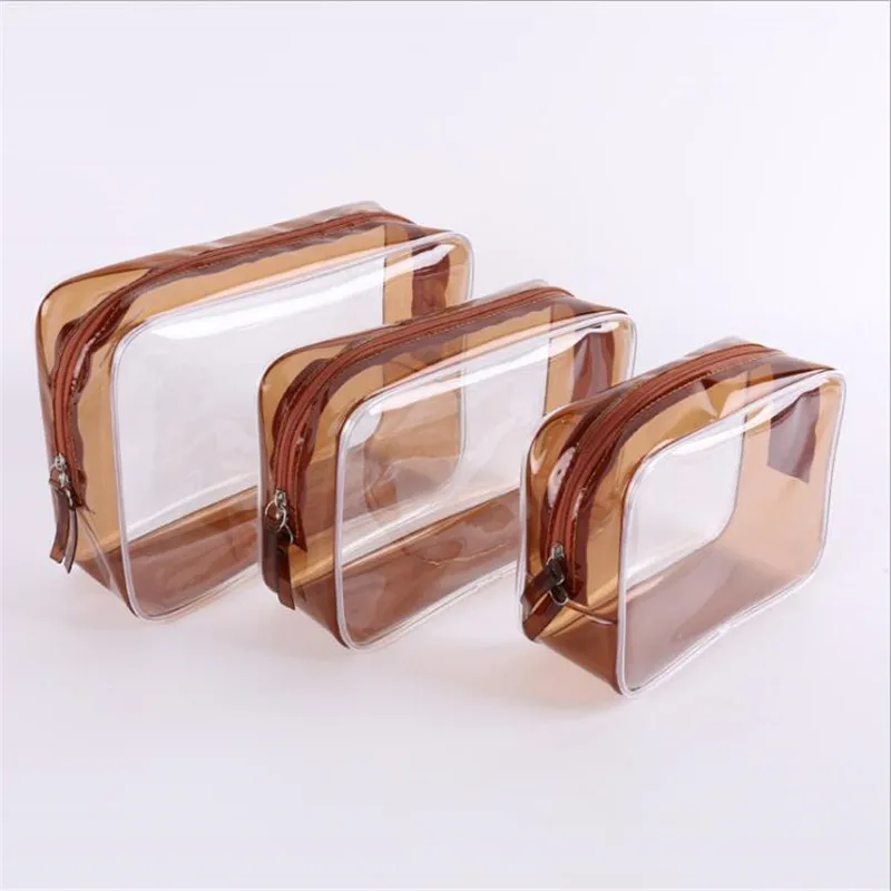 

TOP quality Transparent Cosmetic Bags Neceser Portable Makeup Bag Women PVC Pouch Travel Organizer Cosmetics Toiletry Bag SALE