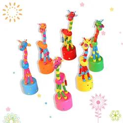 Деревянные детские развивающие игрушки весенние качели Жираф многоцветный танцы стоя качалка Жираф деревянные игрушки для детей