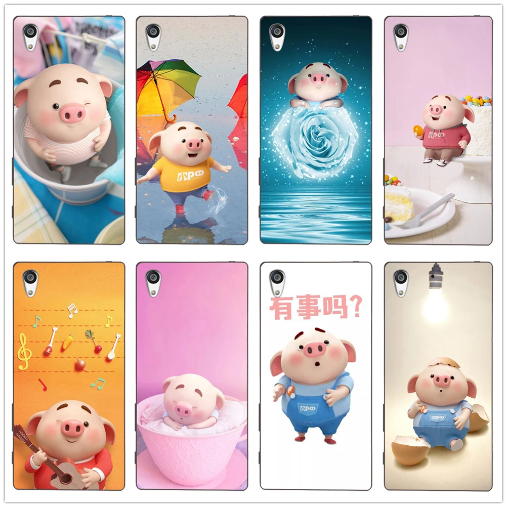 

Sad pink lucky pigs funny Dabble phone TPU soft case back Cover For Sony Xperia Z Z1 Z2 Z3 Z4 Z5 compact Premium shell Coque