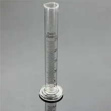 25ml Professional Graduated Glass Measuring Cylinder Chemistry Lab Spout Measure Measurement Instruments