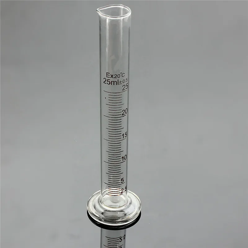 25ml Professional Graduated Glass font b Measuring b font Cylinder Chemistry Lab Spout Measure Measurement font