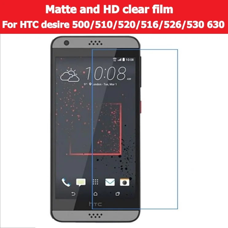 

Anti-glare Matte Film For HTC Desire 500 510 520 516 D516w D516d D516t 526 D526 530 630 HD Clear Glossy Film Front Screen Film