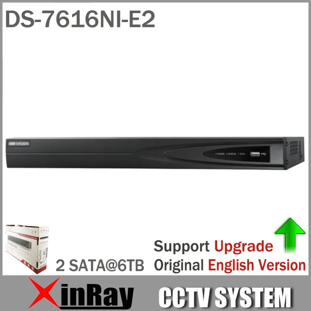 Original DS-7616NI-E2 16CH NVR for HD IP Camera System ONVIF Original Color Box 2 SATA for HDD