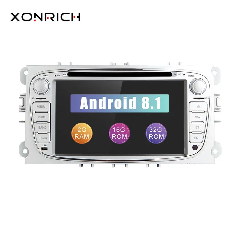 Xonrich Автомагнитола 2 Din Android 8 1 автомобильный dvd плеер для Ford Focus S Max C Mondeo 4 Galaxy Kuga 2008