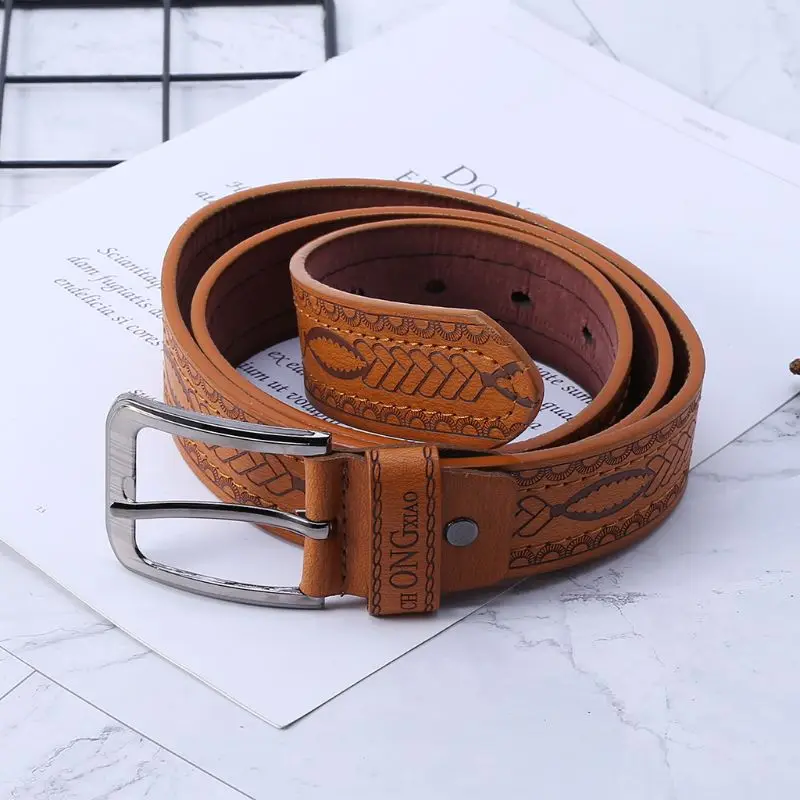 Men Genuine Leather Dress Belt Casual Pin Buckle Waist Strap Belts Waistband =BB