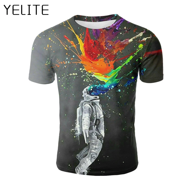 YELITE 2019 астронавт Футболка мужская новейшая Планетарная бильярдная футболка с 3D