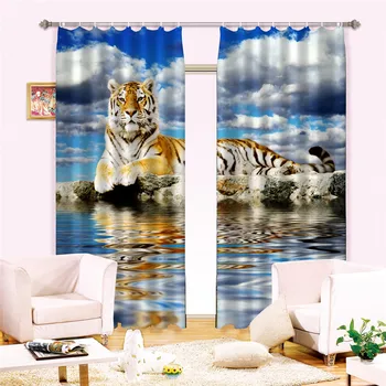

3D Painting Blackout Curtains Office Bedding Room Living Room Sunshade Window Curtain Bedding Set Custom-made Size