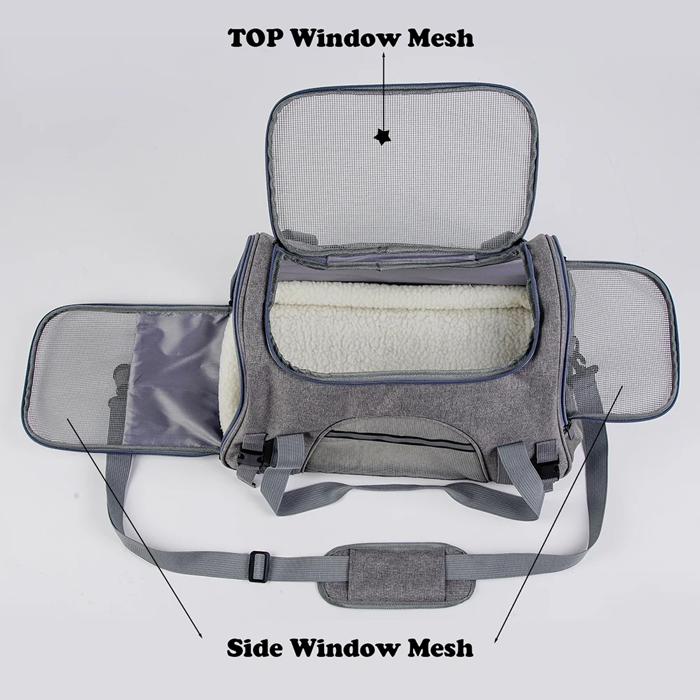  Dog Carrier Portable Pet Backpack Messenger Cat Carrier Outgoing Small Dog Travel Bag Soft Side Bre
