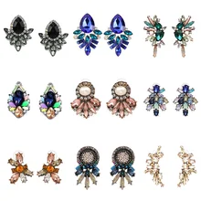 Atacado jujia vintage design simples brinco barato para as mulheres moda jóias boêmio declaração brincos de cristal do parafuso prisioneiro brincos