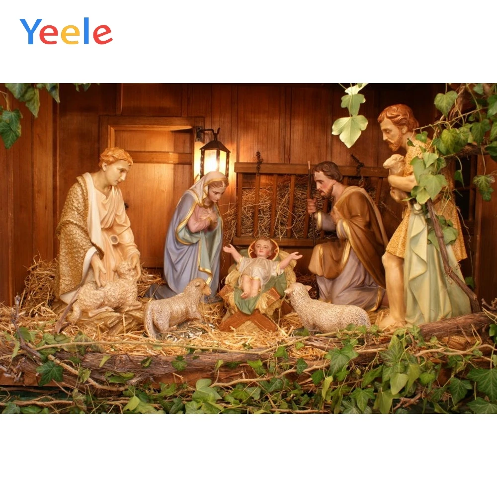 

Christian Jesus Nativity Scene Baby Christmas Photography Backgrounds Customized Vinyl Photographic Backdrops For Photo Studio