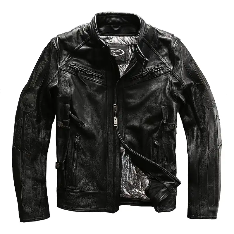 jaqueta de couro tamanho especial