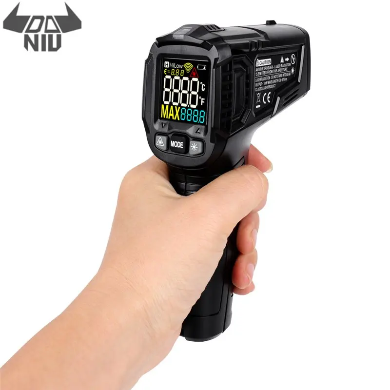 Comprar Termómetro Digital infrarrojo sin contacto con 12 puntos de temperatura área de prueba indica temperatura medidor de humedad