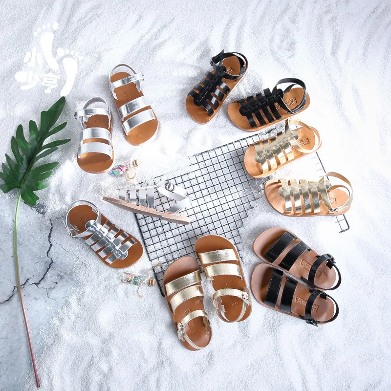 

Girls Sandals for 0-3T Kids Gladiator Sandals Silver Beach Shoes 2019 Summer Children Fashion Quality Toddler Casual Sandals