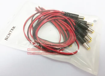 

NCHTEK 5.5x2.1mm DC Power Male Plug Adapter Cable Pigtail For CCTV Camera, 5.5/2.1 DC Mail lead Connector,500pcs,Wholesale