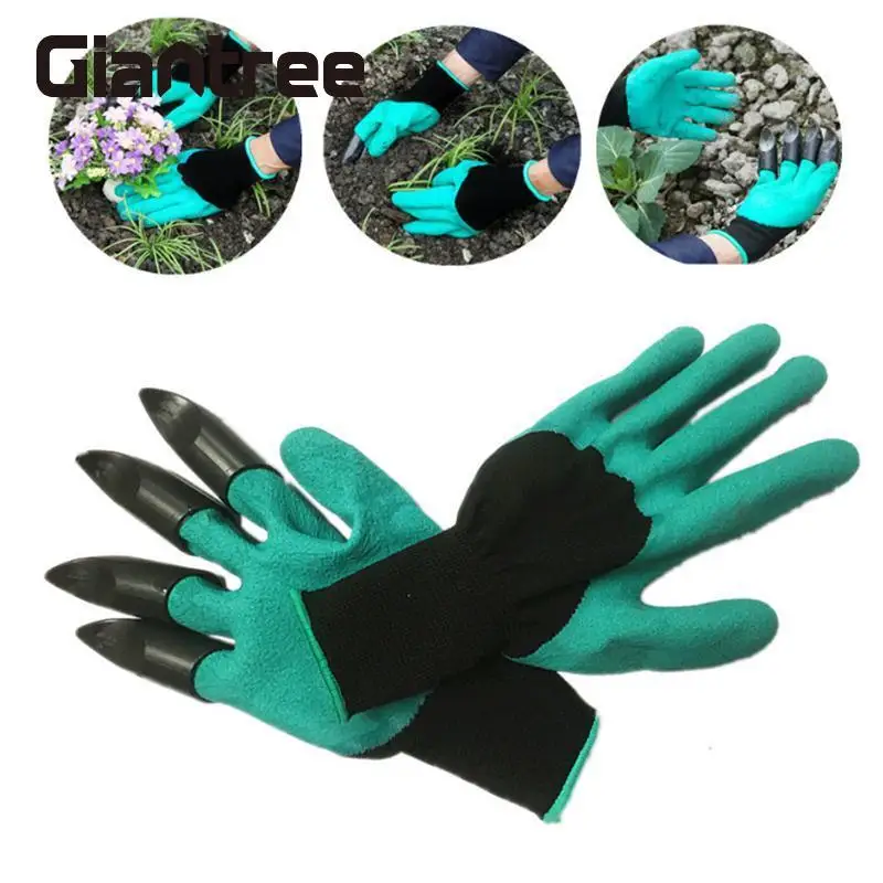 Giantree 1 Pair Protective Garden Gloves Gardening Gloves 4 Plastic