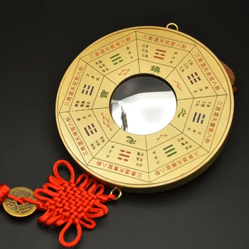 

A copper mirror concave convex mirror Jiugong Bagua Tai Chi Bagua mirror house defends the safe lucky Feng Shui mirror