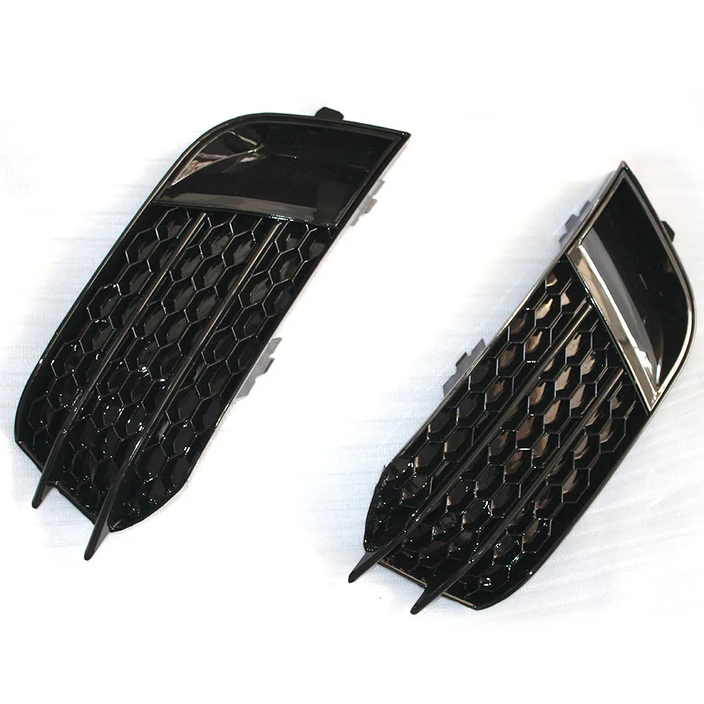

TRICOLOUR 1X RS1 Style Black Front Fog Light Grille Cover Trim For Audi A1 Non Sline 2010-2015