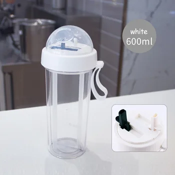 

OWNPOWER 0.6L water bottle with straw drink Tritan bpa free cute water filter bottles diy kids Handle my gym Plastic bottle