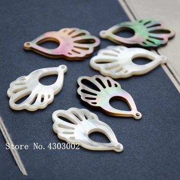 

10pcs/lot 19x34mm Natural Hollow Flower Mother of Pearl shell for DIY Jewelry Drop circle Flower MOP Pearl shell for earrings