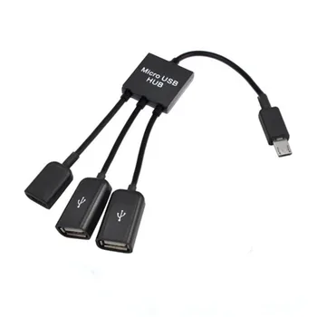 

New 3 in 1 USB OTG Cable Adapter Micro USB Hub USB OTG Adapter for Smartphone PC iMac Laptop Computer HUB Adapter 25