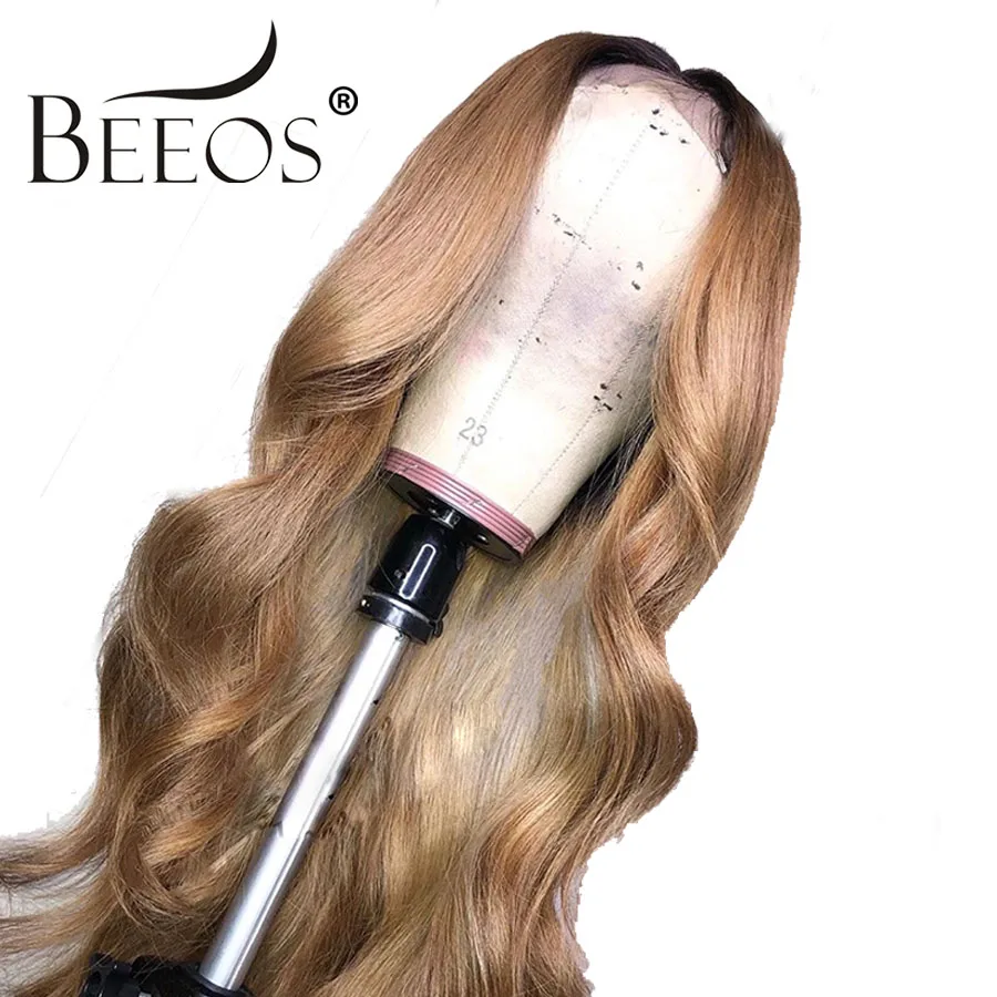 

Beeos Body Wave Ombre 27 Color long deep part 13x6 Front lace wig Remy Hair Brazilian Human Hair Wigs With Baby Hair