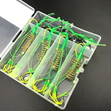 4 шт./партия, приманка для ловли карпа, флуоресцентные крючки, рыболовные крючки с шестью крепкая ПЭ, линейный крючок с коробкой