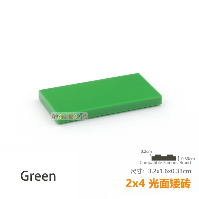 20pcs/lot DIY Blocks Building Bricks Smooth 2X4 Educational Assemblage Construction Toys for Children Size Compatible With Brand Green