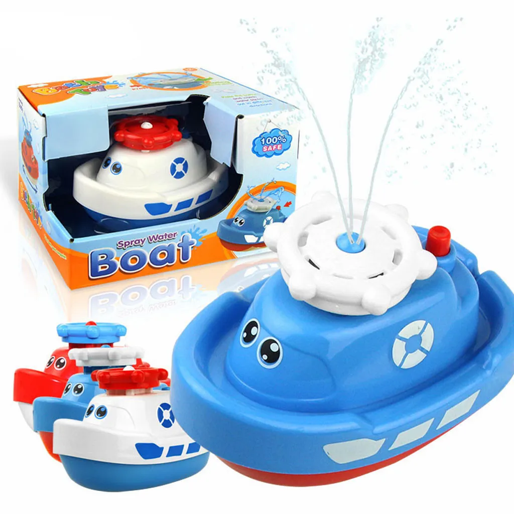 

Huang Neeky #401 NEW Spray Water Boat Bath Toys for Kids Squirts Toy Bathtub Pump Water Spray Toys creative design Free Shipping