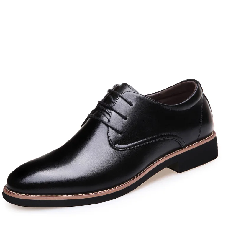 Лидер продаж бренд Новинка весны Для мужчин модные Лакированная кожа Повседневное на шнуровке; дышащая обувь на плоской подошве для офиса обувь, мужские лоферы hjm7 - Цвет: Черный