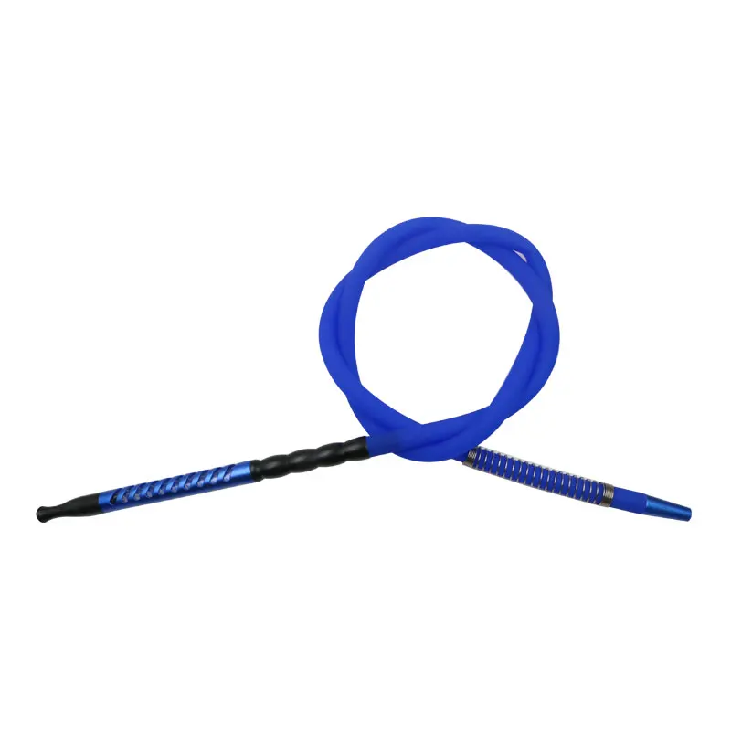 SY 1,9 м металлическая ручка алюминиевые кончики рта кальяна силиконовый шланг для кальяна шланг с пружинной чаша для кальяна аксессуары - Цвет: Blue